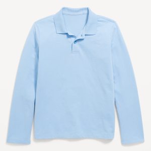 School Uniform Long-Sleeve Polo Shirt for Boys