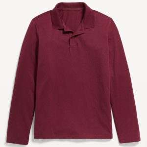 School Uniform Long-Sleeve Polo Shirt for Boys