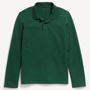 School Uniform Long-Sleeve Polo Shirt for Boys