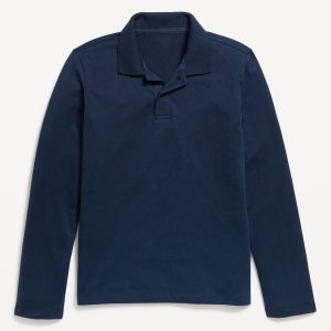 School Uniform Long-Sleeve Polo Shirt for Boys