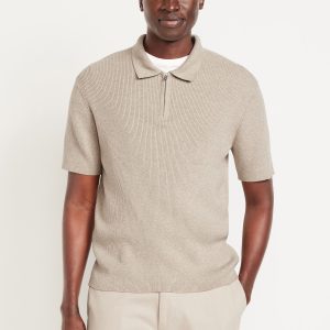 Short-Sleeve Sweater-Knit Polo