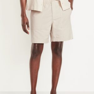 Crepe Workwear Shorts -- 7-inch inseam