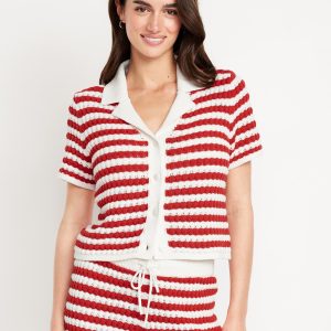 Button-Down Crochet Sweater