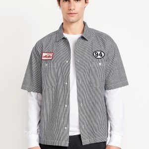 Cropped Utility Dobby Shirt