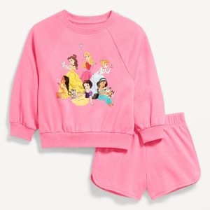 Disney© French-Terry Graphic Sweatshirt and Shorts Set for Toddler Girls