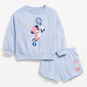 Disney© French-Terry Graphic Sweatshirt and Shorts Set for Toddler Girls