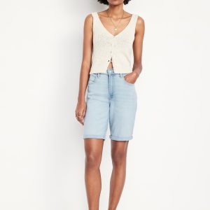 High-Waisted Wow Jean Shorts -- 9-inch inseam