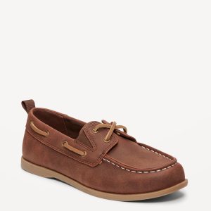 Faux-Leather Boat Shoes for Boys