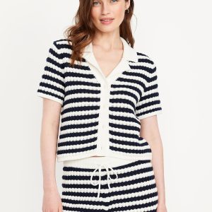 Button-Down Crochet Sweater