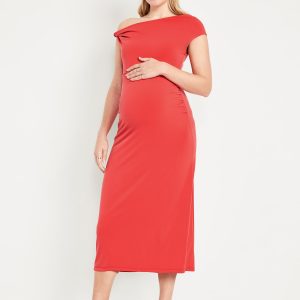 The Occasion by Old Navy Maternity Asymmetrical Shoulder Maxi Dress