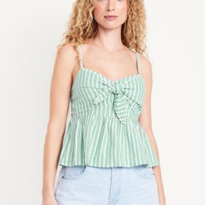Fit & Flare Seersucker Peplum Top
