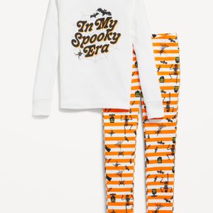 Gender-Neutral Snug-Fit Graphic Pajama Set for Kids