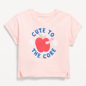 Short Dolman-Sleeve Graphic T-Shirt for Toddler Girls