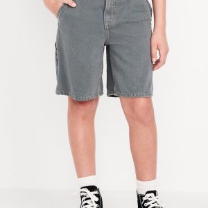 Knee Length Baggy Carpenter Jean Shorts for Boys