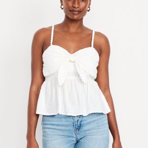Fit & Flare Seersucker Peplum Top