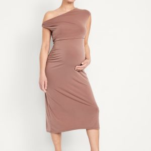 The Occasion by Old Navy Maternity Asymmetrical Shoulder Maxi Dress