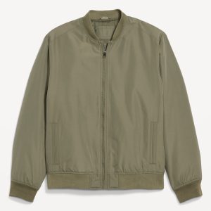Water-Resistant Zip Bomber Jacket