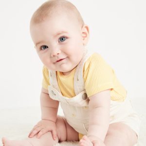 Embroidered Twill Skirtall Dress for Baby