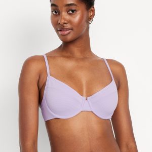 Textured Underwire Balconette Swim Top