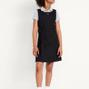 School Uniform Sleeveless Pleated Dress for Girls