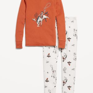 Gender-Neutral Snug-Fit Graphic Pajama Set for Kids