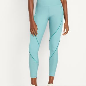 High-Waisted PowerSoft Rib Mix 7/8 Leggings