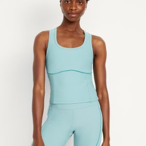 PowerSoft Racerback Cropped Shell Tank