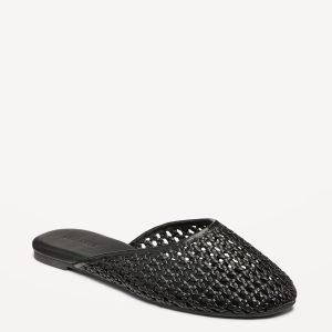 Faux-Leather Woven Mule for Women