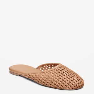 Faux-Leather Woven Mule for Women