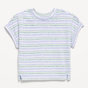 Printed Dolman-Sleeve Rib-Knit T-Shirt for Toddler Girls