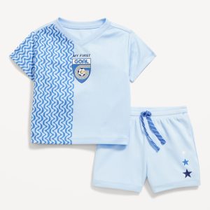 Mesh Graphic Top and Shorts Set for Baby