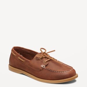 Faux-Leather Boat Shoes for Men