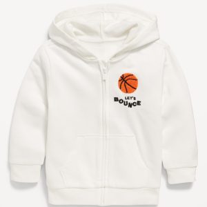 Favorite Fleece Oversized Embroidered Zip Hoodie for Toddler Boys