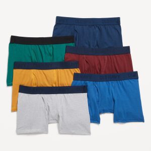Solid Boxer-Brief Underwear 6-Pack for Boys