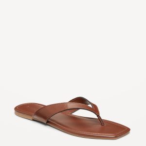 Faux-Leather Flip Flop for Women