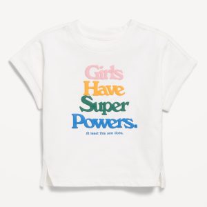 Short Dolman-Sleeve Graphic T-Shirt for Toddler Girls