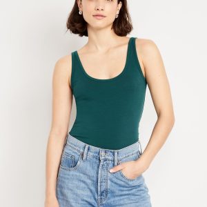 First-Layer Scoop-Neck Tank Top