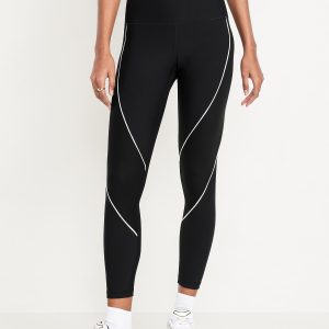 High-Waisted PowerSoft Rib Mix 7/8 Leggings