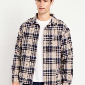 Loose Fit Plaid Pocket Shirt
