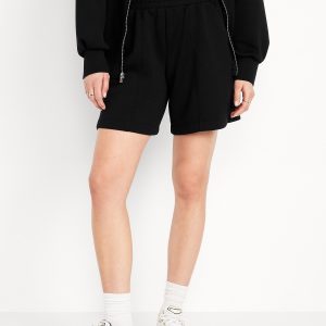 High-Waisted Bounce Fleece Shorts -- 8-inch inseam