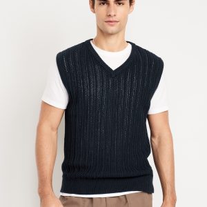 Open-Stitch Sweater Vest