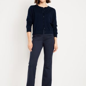 High-Waisted Uniform Boot-Cut Pants