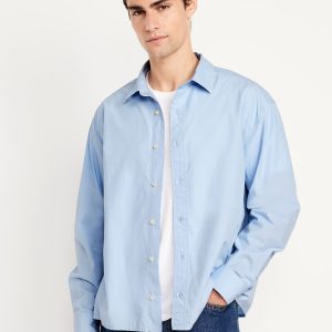 Oversized Cropped Poplin Shirt