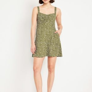 Fit & Flare Crepe Mini Dress