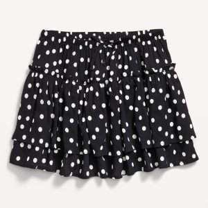 Printed Tiered Ruffled Skirt for Girls