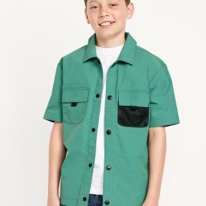 Short-Sleeve Ripstop Pocket Shirt for Boys