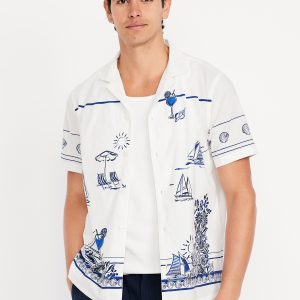 Short-Sleeve Printed Camp Shirt