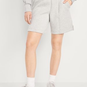 High-Waisted Bounce Fleece Shorts -- 8-inch inseam