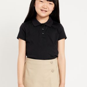 School Uniform Jersey-Knit Polo Shirt for Girls