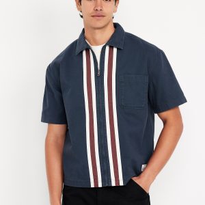 Full-Zip Moto Shirt